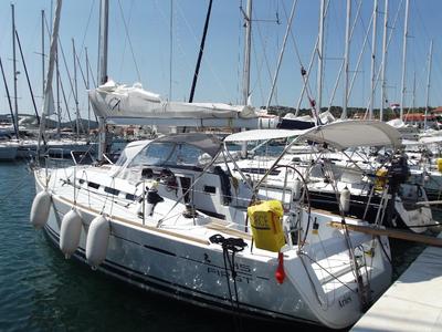 Deck of Taurus, a Beneteau First 35 sailboat at Jezera, Croatia