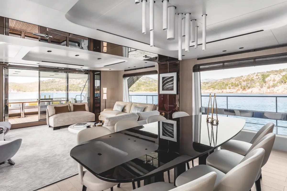 Salon of ALUMINIA TOO, a Azimut Grande 27 yacht at Grad Kaštela, Croatia