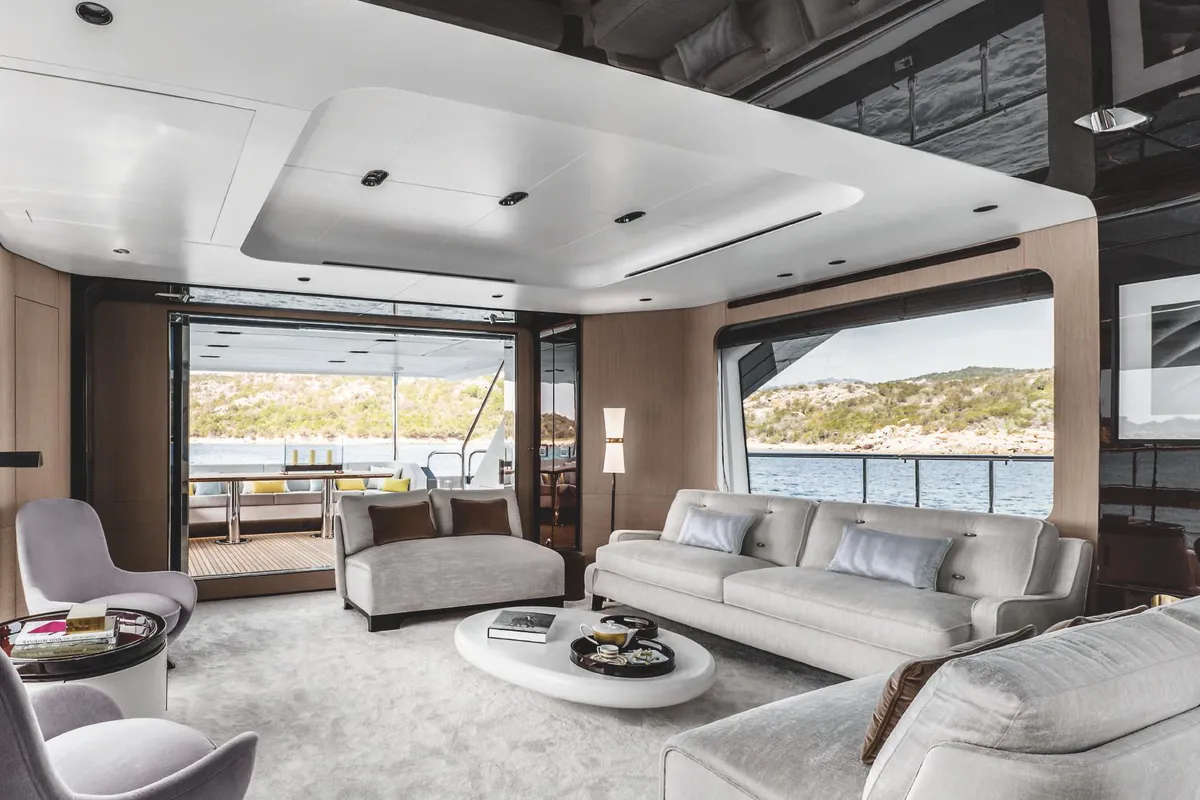 Salon of ALUMINIA TOO, a Azimut Grande 27 yacht at Grad Kaštela, Croatia
