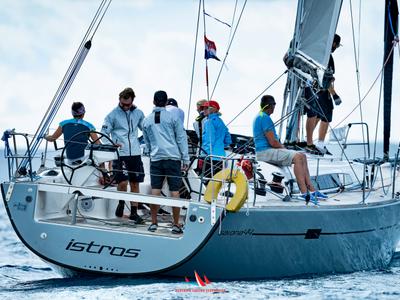 Deck of Istros, a AD Boats Salona 44 sailboat at Punat, Croatia