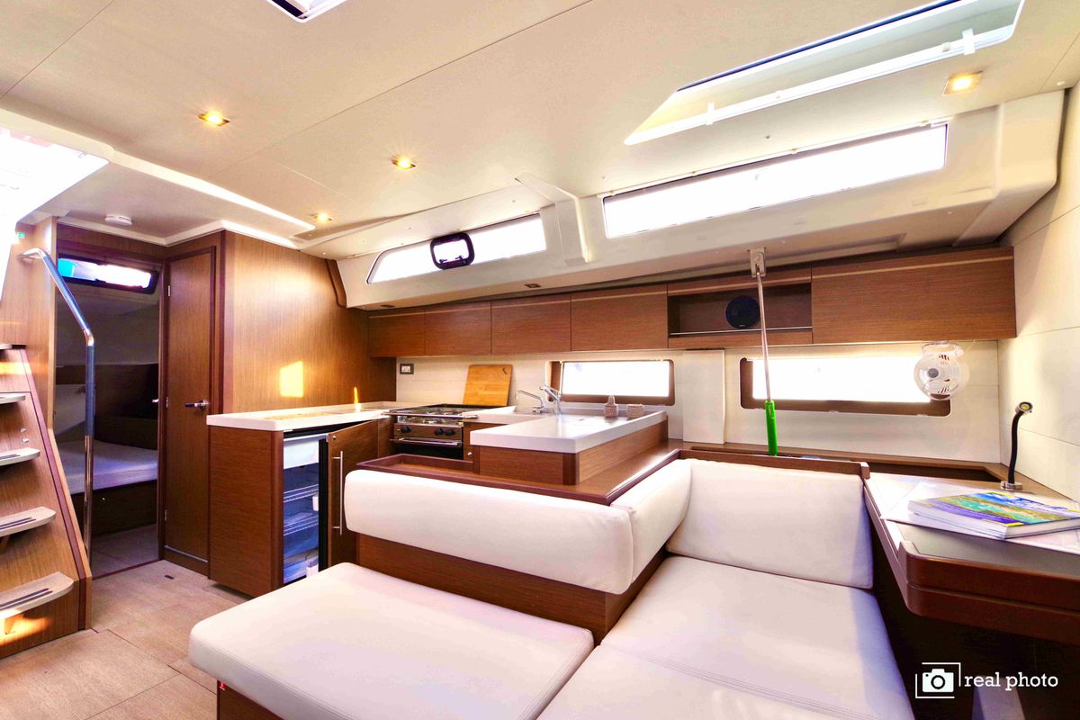 Galley of Elettra, a Beneteau Oceanis 51.1 sailboat at Castellammare di Stabia, Italy