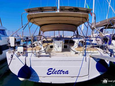 Cockpit of Elettra, a Beneteau Oceanis 51.1 sailboat at Castellammare di Stabia, Italy