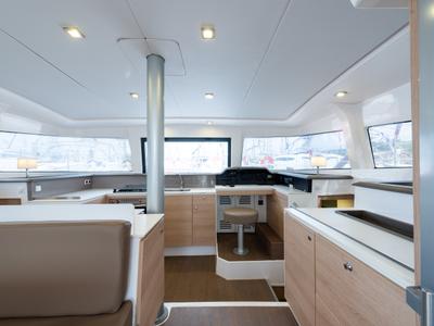 Salon of Ramon, a Bali 4.1 catamaran at Municipal Unit of Lefkada, Greece