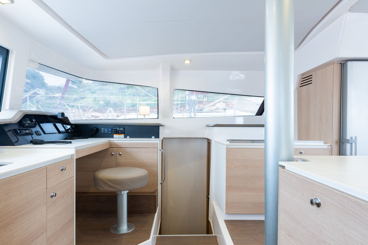 Salon of Ramon, a Bali 4.1 catamaran at Municipal Unit of Lefkada, Greece