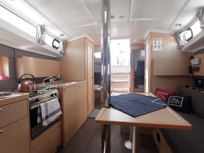 Salon of Missy, a Beneteau Oceanis 38.1 sailboat at Marmaris, Turkey