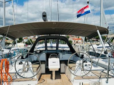Cockpit of Popaj, a Bavaria C38 sailboat at Novi Vinodolski, Croatia