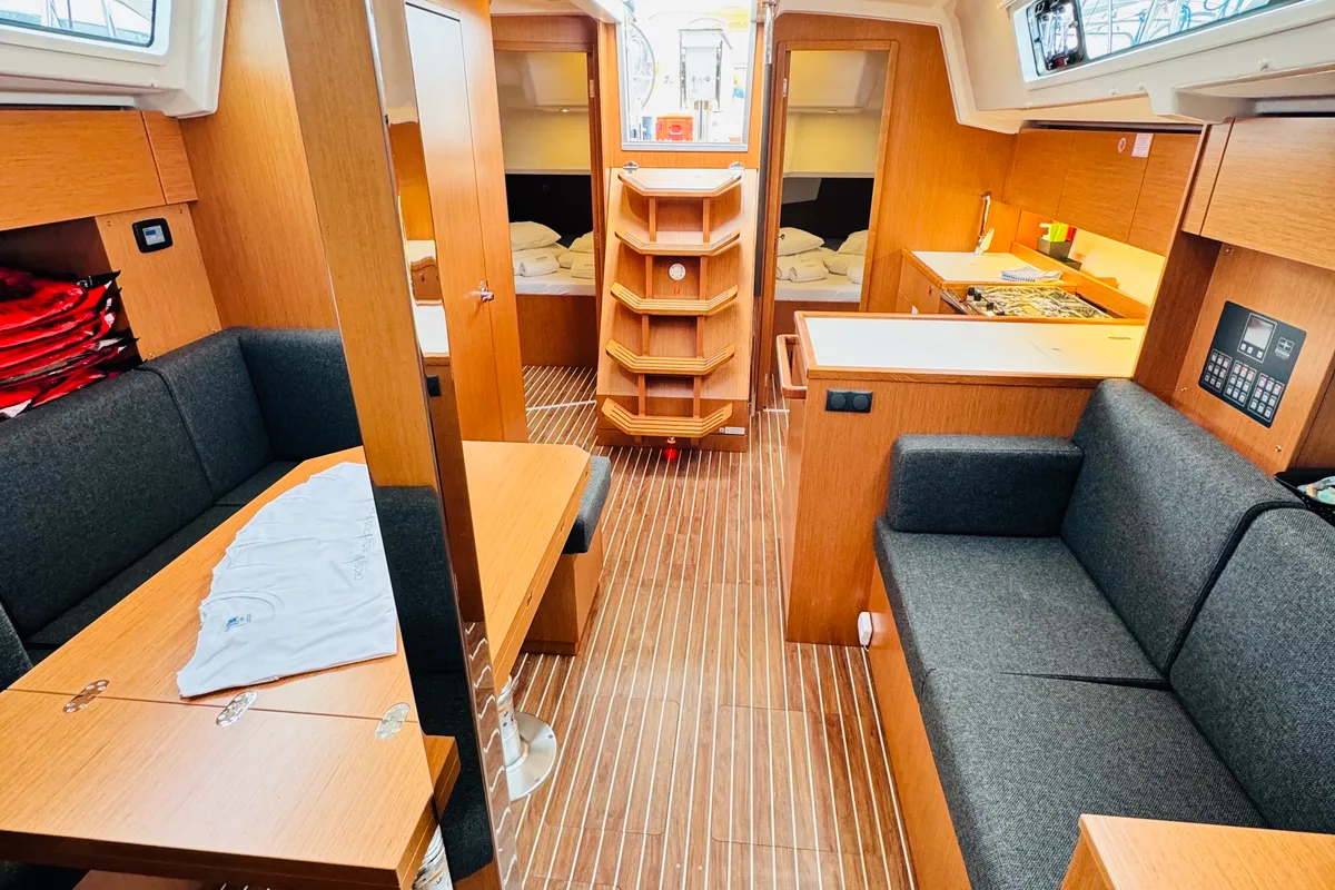Salon of Popaj, a Bavaria C38 sailboat at Novi Vinodolski, Croatia