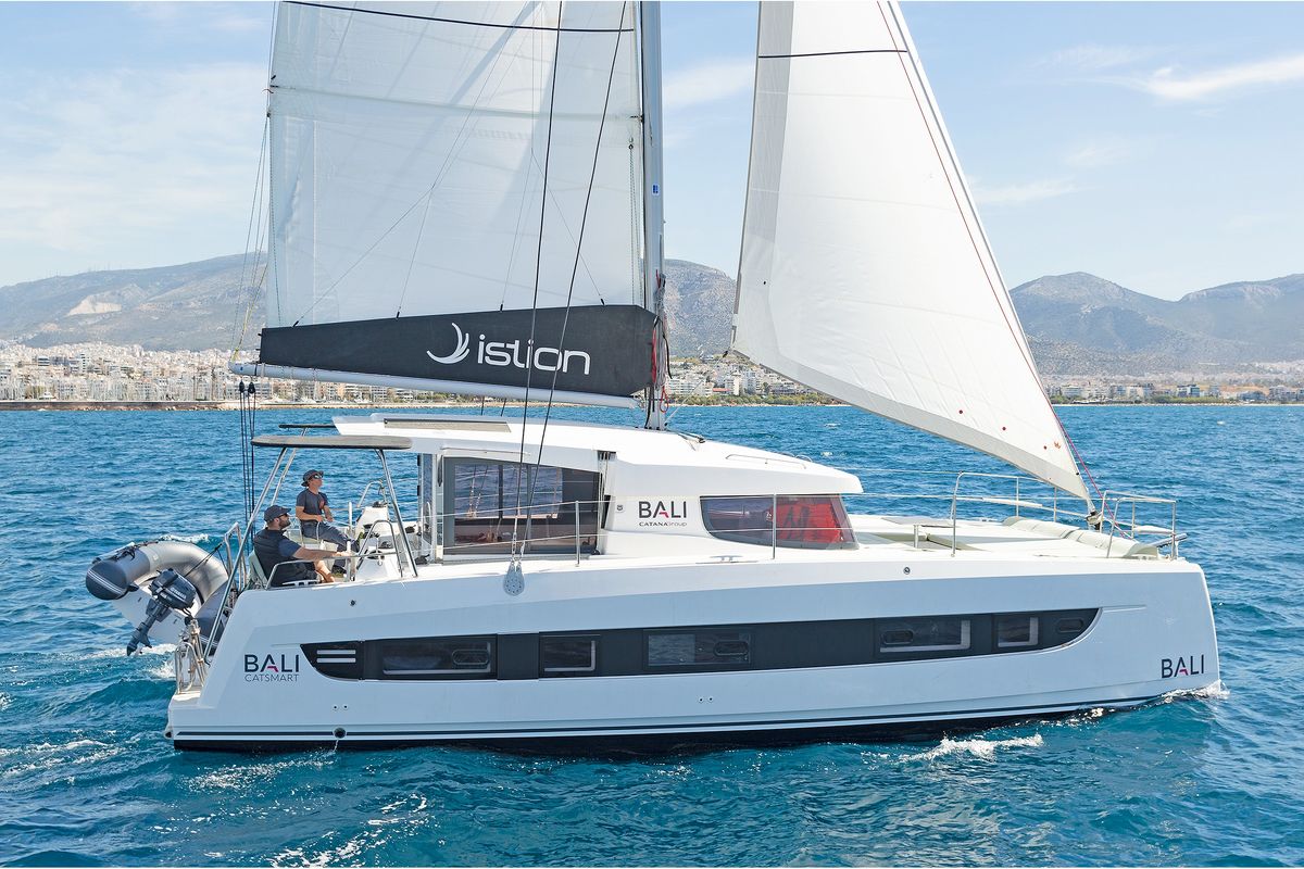 Exterior view of One Love, a Bali Catsmart catamaran at Volos Municipality, Greece