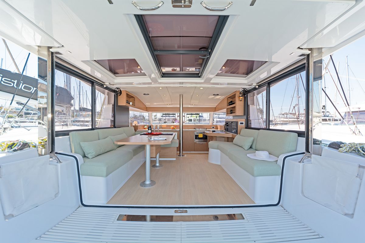 Salon of One Love, a Bali Catsmart catamaran at Volos Municipality, Greece