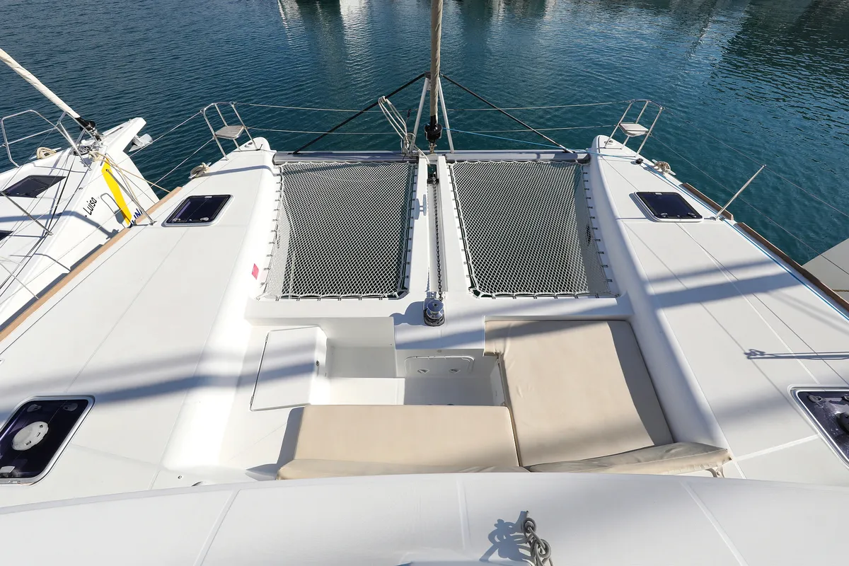 Deck of Simply The Best, a Lagoon 450 catamaran at Grad Trogir, Croatia