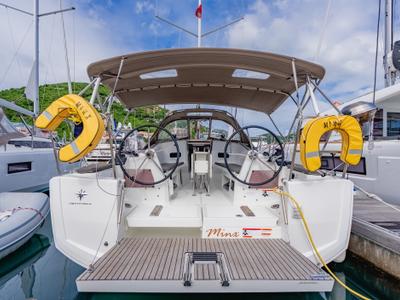 Cockpit of Minx, a Jeanneau Sun Odyssey 349 sailboat at Road Town, British Virgin Islands