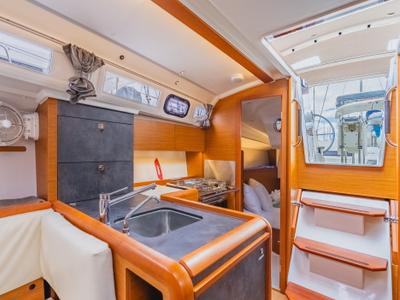 Galley of Minx, a Jeanneau Sun Odyssey 349 sailboat at Road Town, British Virgin Islands