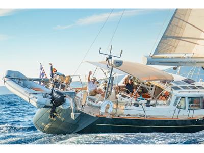Deck of Morning Calm, a Gulet Sail boat sailboat at Municipal Unit of Ellomenos, Greece