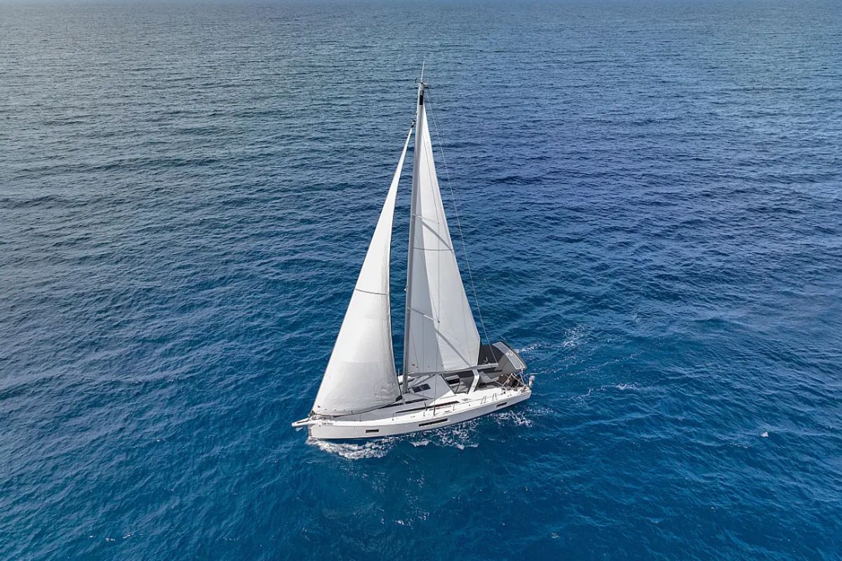 Exterior view of Bolero, a Beneteau Oceanis 51.1 sailboat at Municipal Unit of Lefkada, Greece