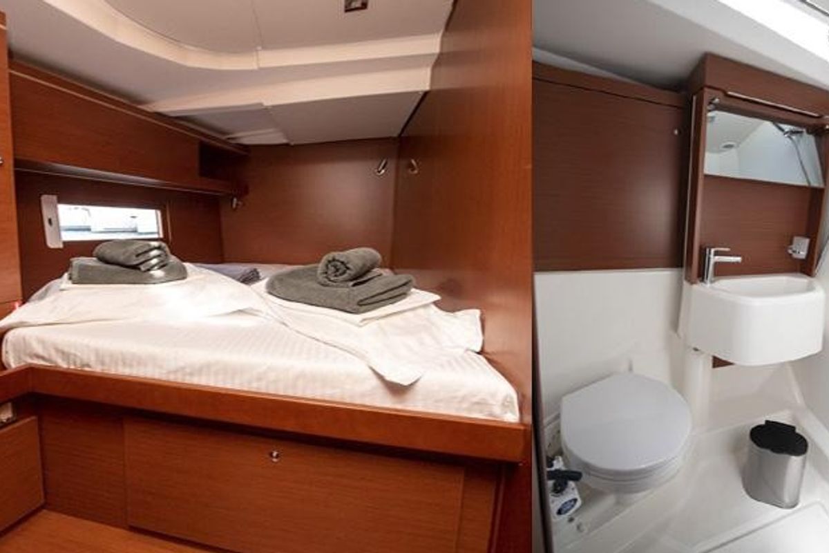 Cabin on Bolero, a Beneteau Oceanis 51.1 sailboat at Municipal Unit of Lefkada, Greece