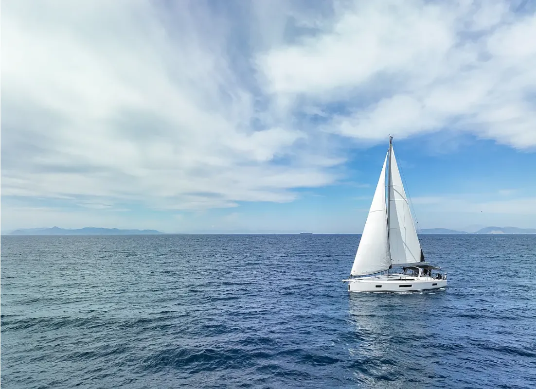 Exterior view of Bolero, a Beneteau Oceanis 51.1 sailboat at Municipal Unit of Lefkada, Greece