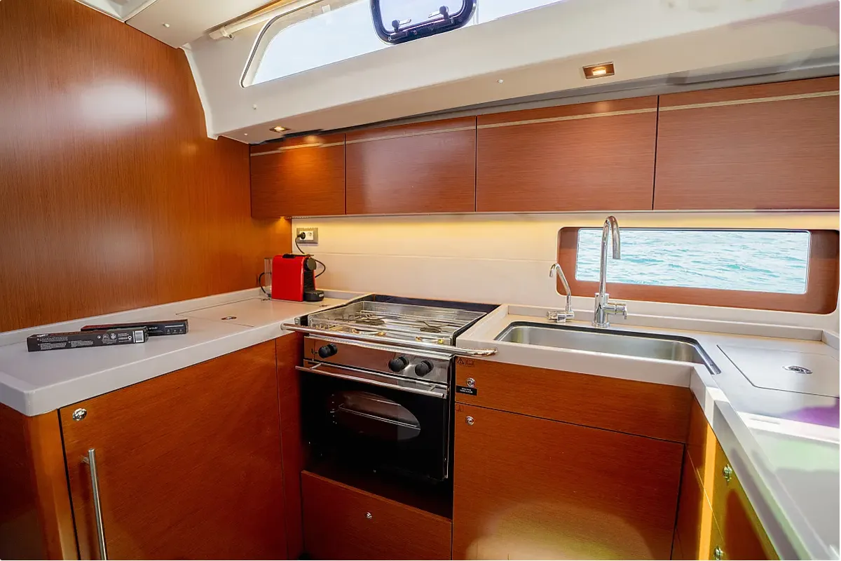 Galley of Bolero, a Beneteau Oceanis 51.1 sailboat at Municipal Unit of Lefkada, Greece