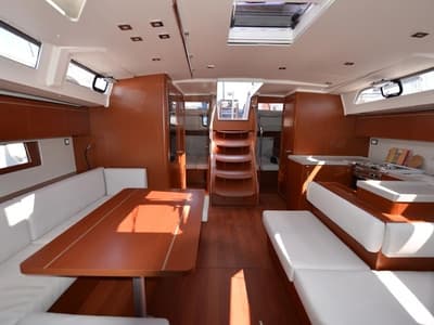 Salon of Bolero, a Beneteau Oceanis 51.1 sailboat at Municipal Unit of Lefkada, Greece