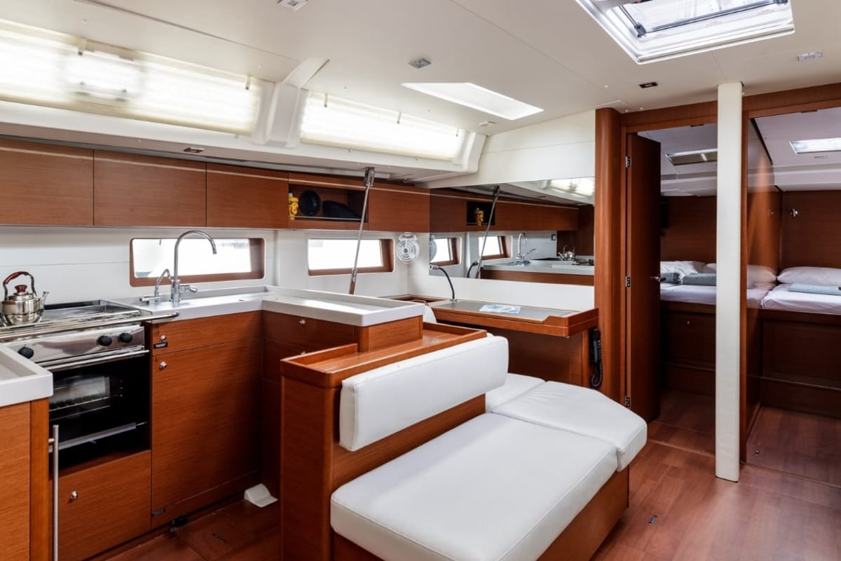 Galley of Bolero, a Beneteau Oceanis 51.1 sailboat at Municipal Unit of Lefkada, Greece
