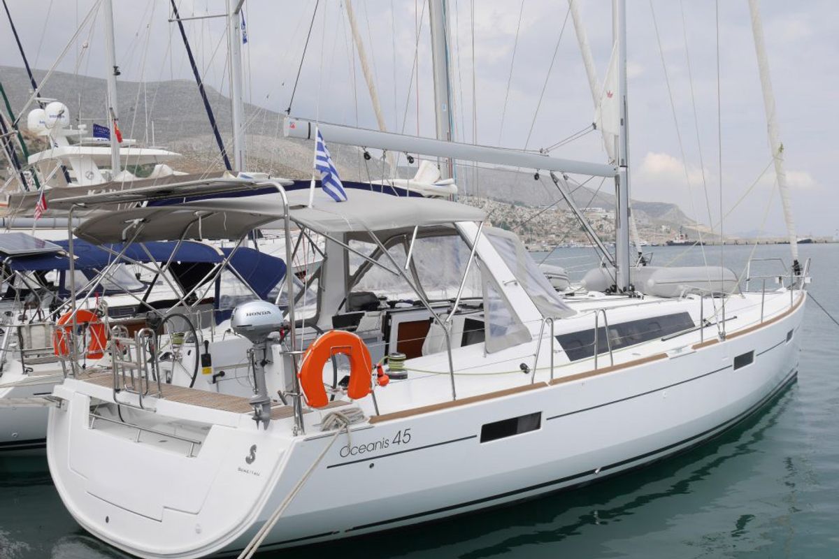 Galley of Allegria, a Beneteau Oceanis 45 sailboat at Municipal Unit of Lefkada, Greece