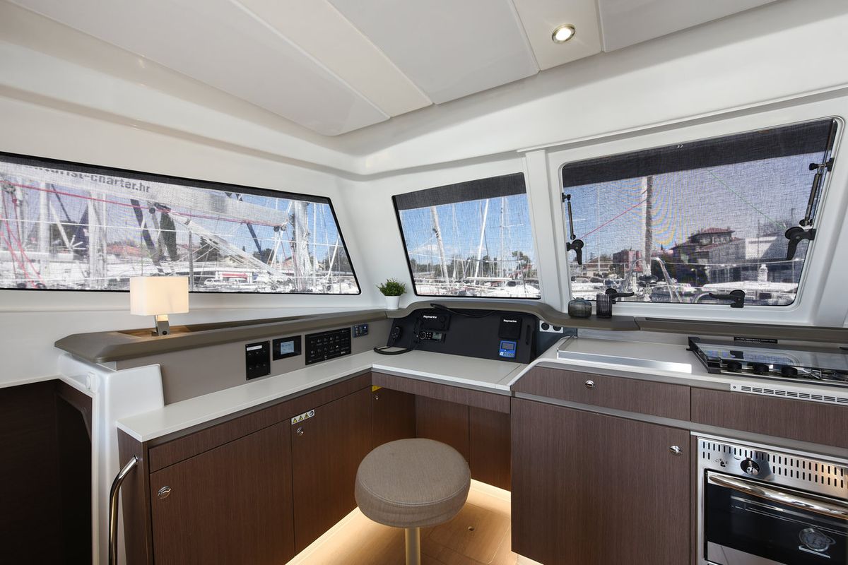 Galley of Fux 4 Sail, a Bali Catspace catamaran at Zadar, Croatia