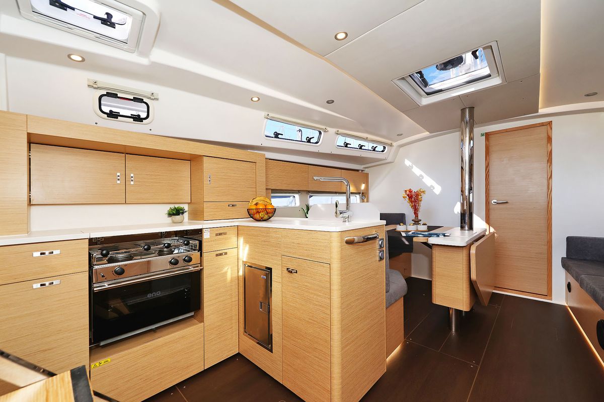 Galley of Leeloo, a Hanse Yachts Hanse 360 sailboat at Grad Šibenik, Croatia