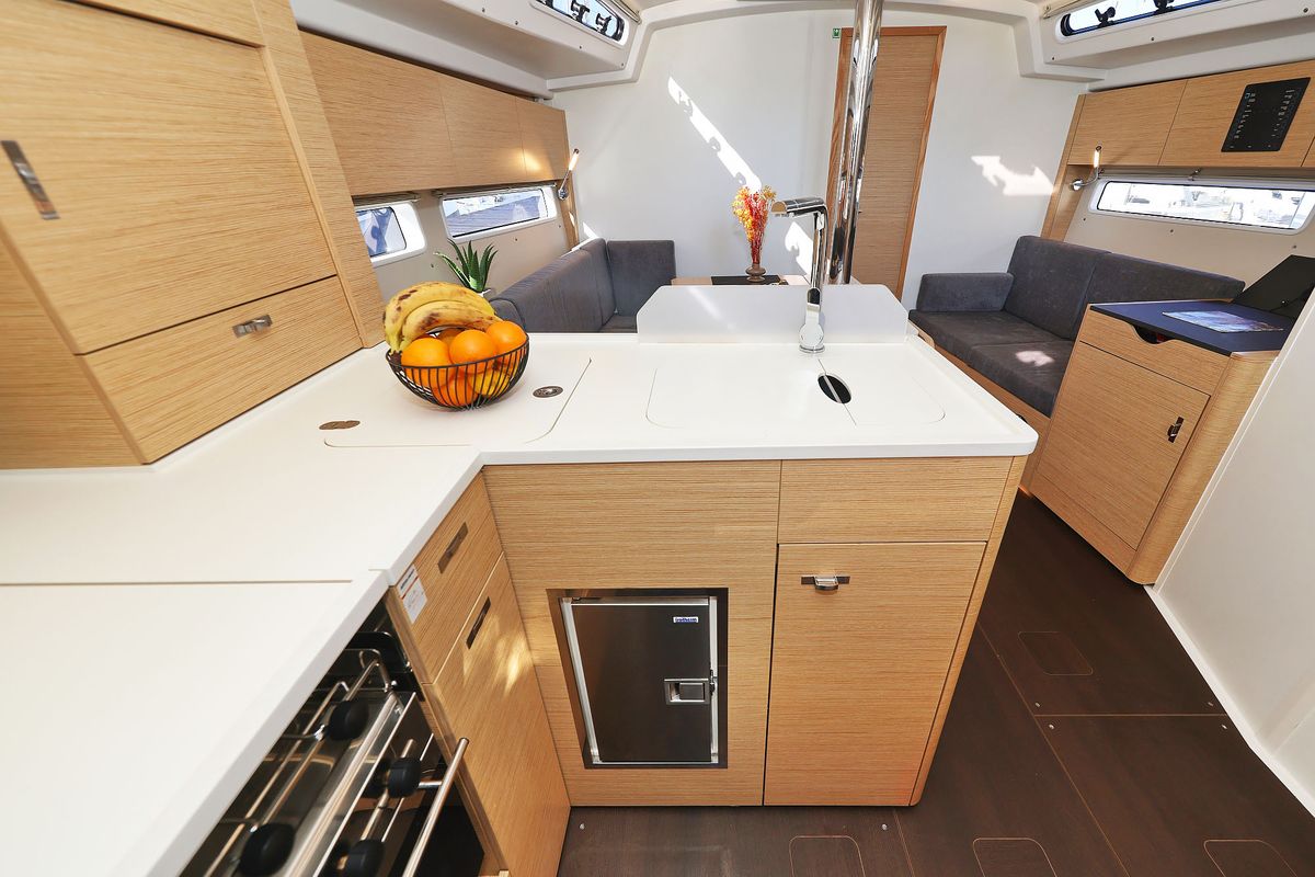 Galley of Leeloo, a Hanse Yachts Hanse 360 sailboat at Grad Šibenik, Croatia