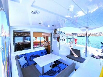 Salon of Lion Royal, a Lagoon 39 catamaran at Municipal Unit of Kranidi, Greece