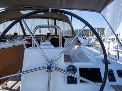 Cockpit of Mincipesa, a Dufour 460 GL sailboat at Grad Pula, Croatia