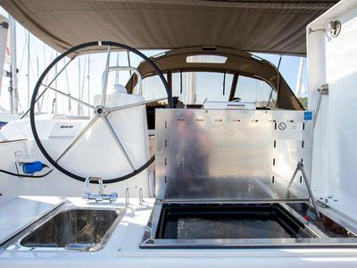 Deck of Mincipesa, a Dufour 460 GL sailboat at Grad Pula, Croatia