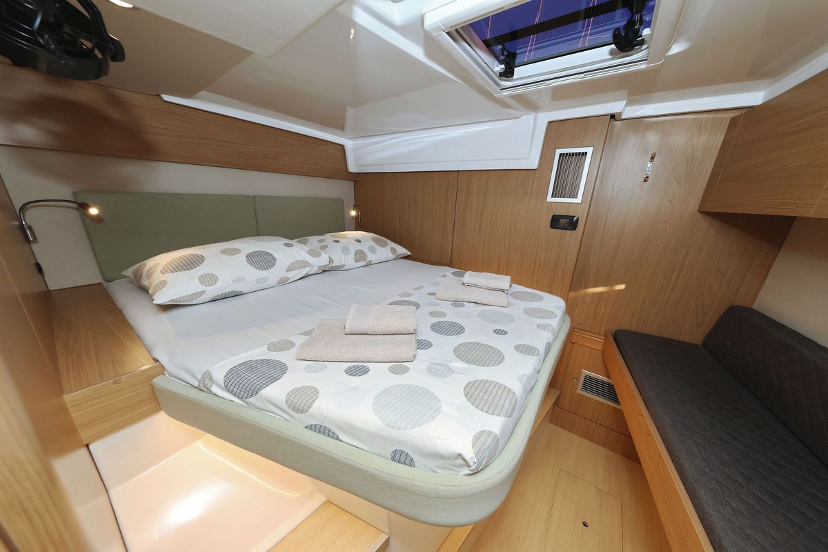 Cabin on Agua De Luna, a Bali Catspace catamaran at Seget Donji, Croatia