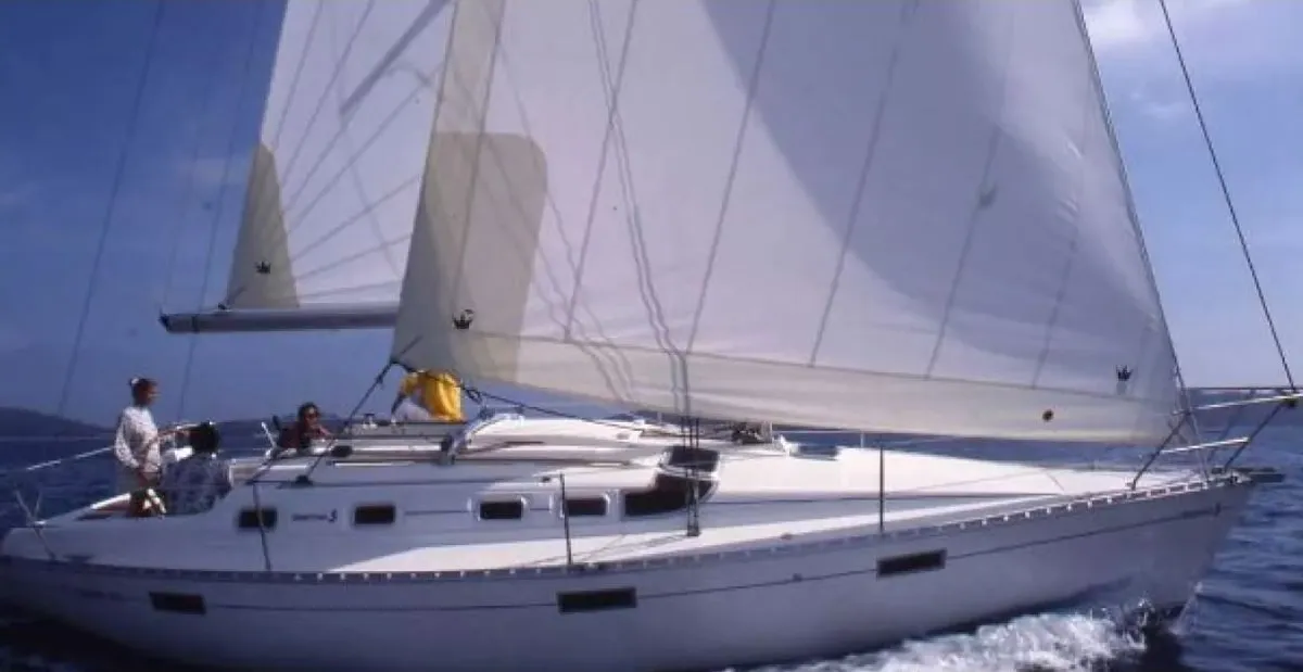 Exterior view of Orion X, a Beneteau Oceanis 370 sailboat at Volos Municipality, Greece