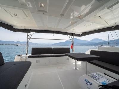 Deck of Blue Dream 48, a Lagoon 46 catamaran at Fethiye, Turkey