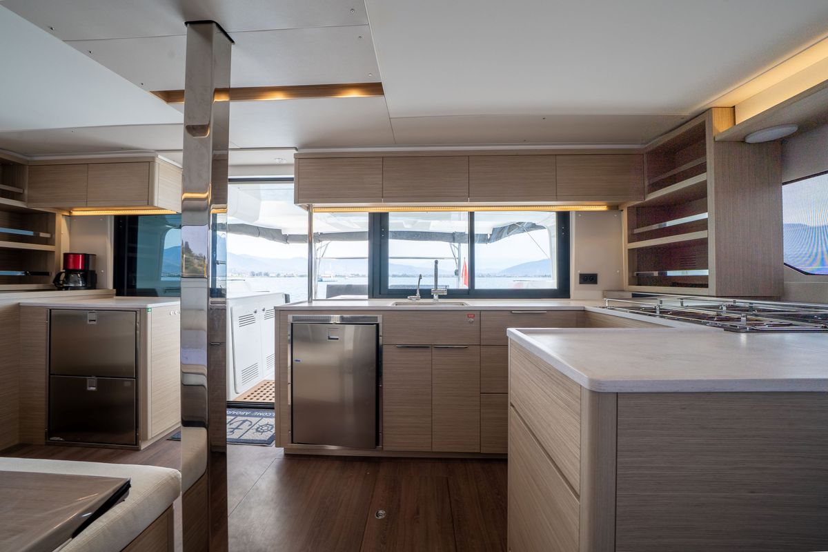 Galley of Blue Dream 48, a Lagoon 46 catamaran at Fethiye, Turkey