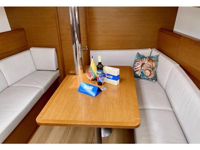 Salon of Santana, a Jeanneau Sun Odyssey 389 sailboat at Grad Šibenik, Croatia