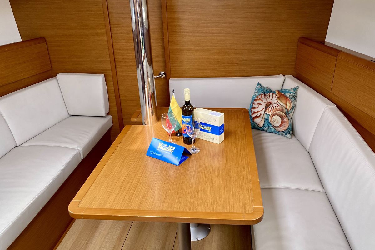 Salon of Santana, a Jeanneau Sun Odyssey 389 sailboat at Grad Šibenik, Croatia