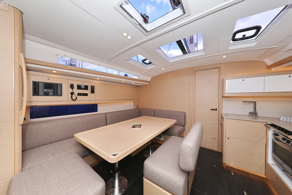 Salon of Fantasea, a Dufour 470 sailboat at Grad Vodice, Croatia