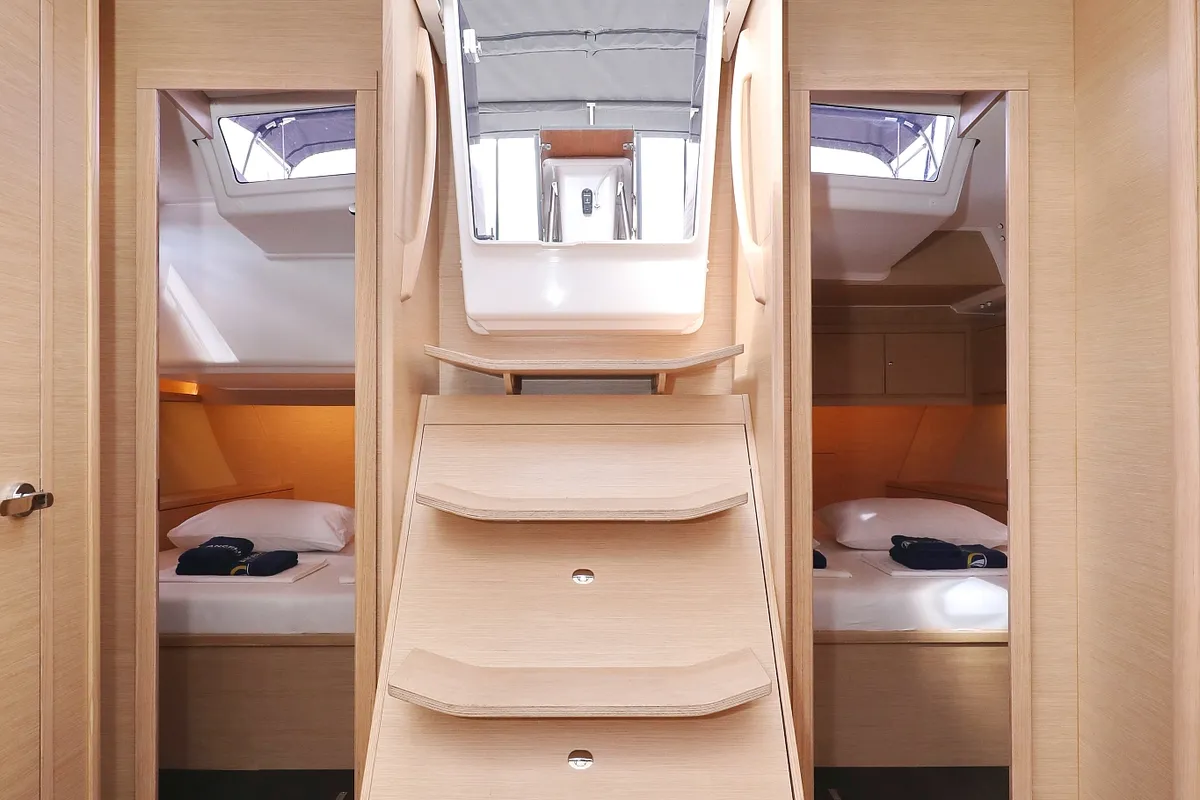 Cabin on Fantasea, a Dufour 470 sailboat at Grad Vodice, Croatia