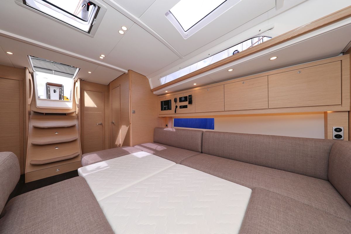 Salon of Fantasea, a Dufour 470 sailboat at Grad Vodice, Croatia