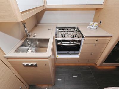 Galley of Fantasea, a Dufour 470 sailboat at Grad Vodice, Croatia