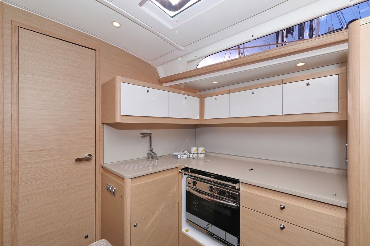 Galley of Fantasea, a Dufour 470 sailboat at Grad Vodice, Croatia