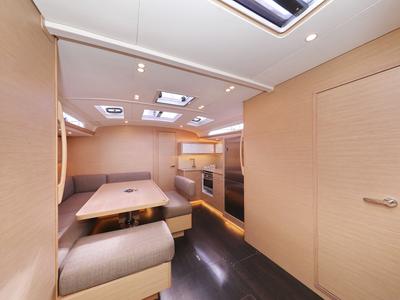 Salon of Fantasea, a Dufour 470 sailboat at Grad Vodice, Croatia
