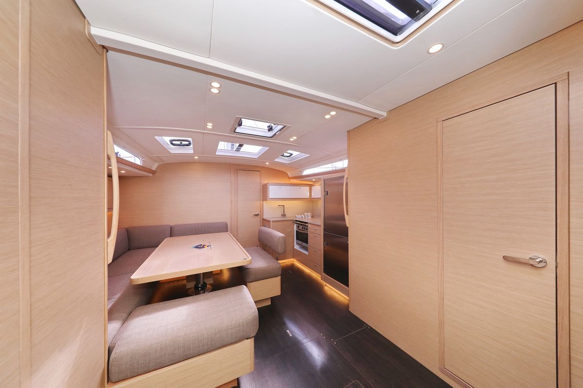 Salon of Fantasea, a Dufour 470 sailboat at Grad Vodice, Croatia