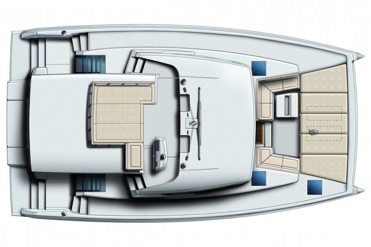 Cabin on CattyShack, a Bali 4.8 catamaran at Parham Town, British Virgin Islands