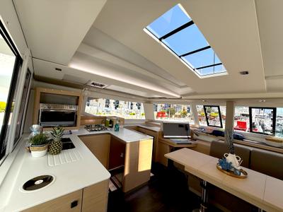 Galley of Ocean Allure, a Fountaine Pajot Astrea 42 catamaran at Grad Kaštela, Croatia