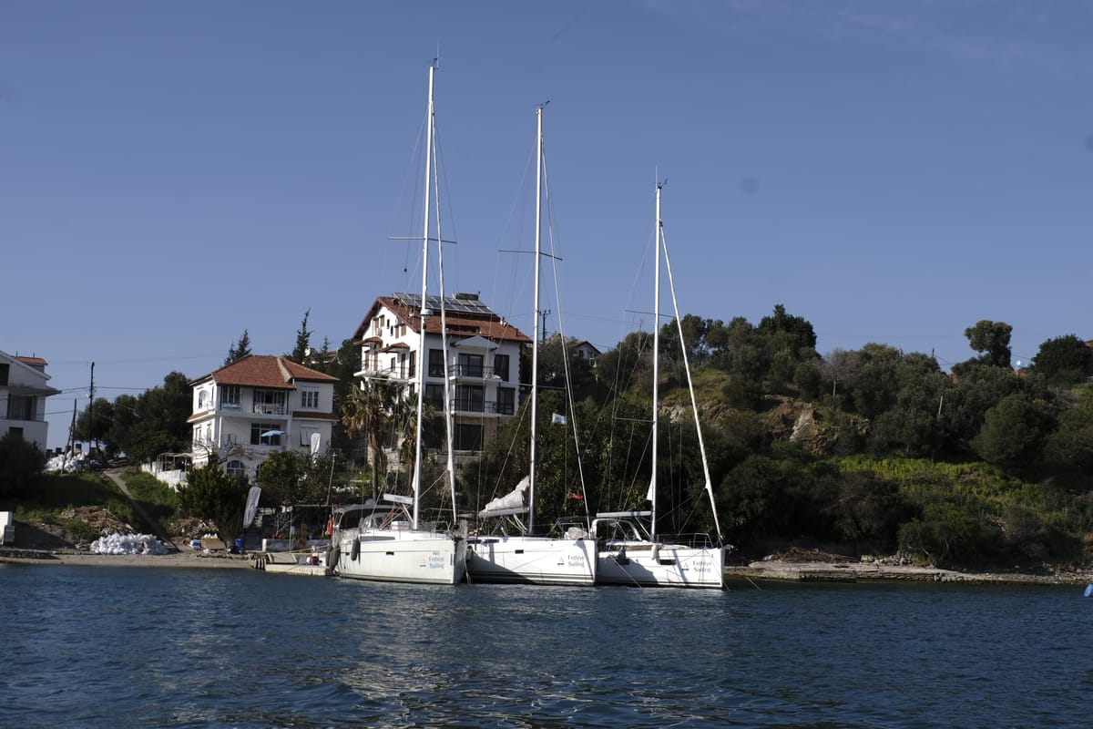 Exterior view of Marlin, a Bavaria Cruiser 46 Style sailboat at Fethiye, Turkey