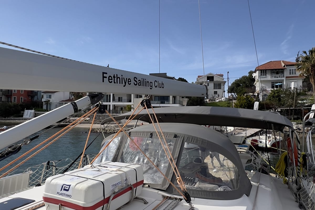 Cabin on Marlin, a Bavaria Cruiser 46 Style sailboat at Fethiye, Turkey