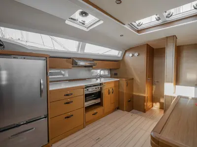 Galley of Erica, a Jeanneau 54 sailboat at Lavreotiki Municipal Unit, Greece