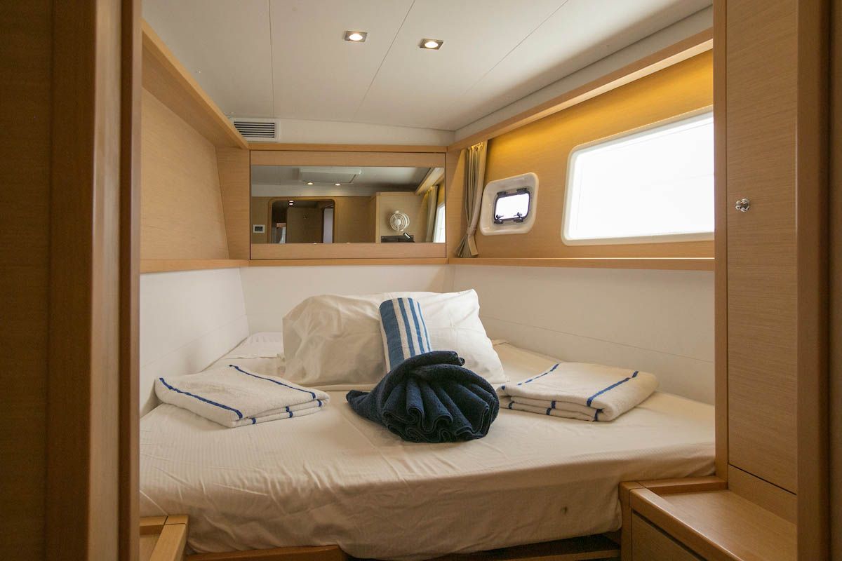 Cabin on King Lewis, a Lagoon 450 F catamaran at Road Town, British Virgin Islands