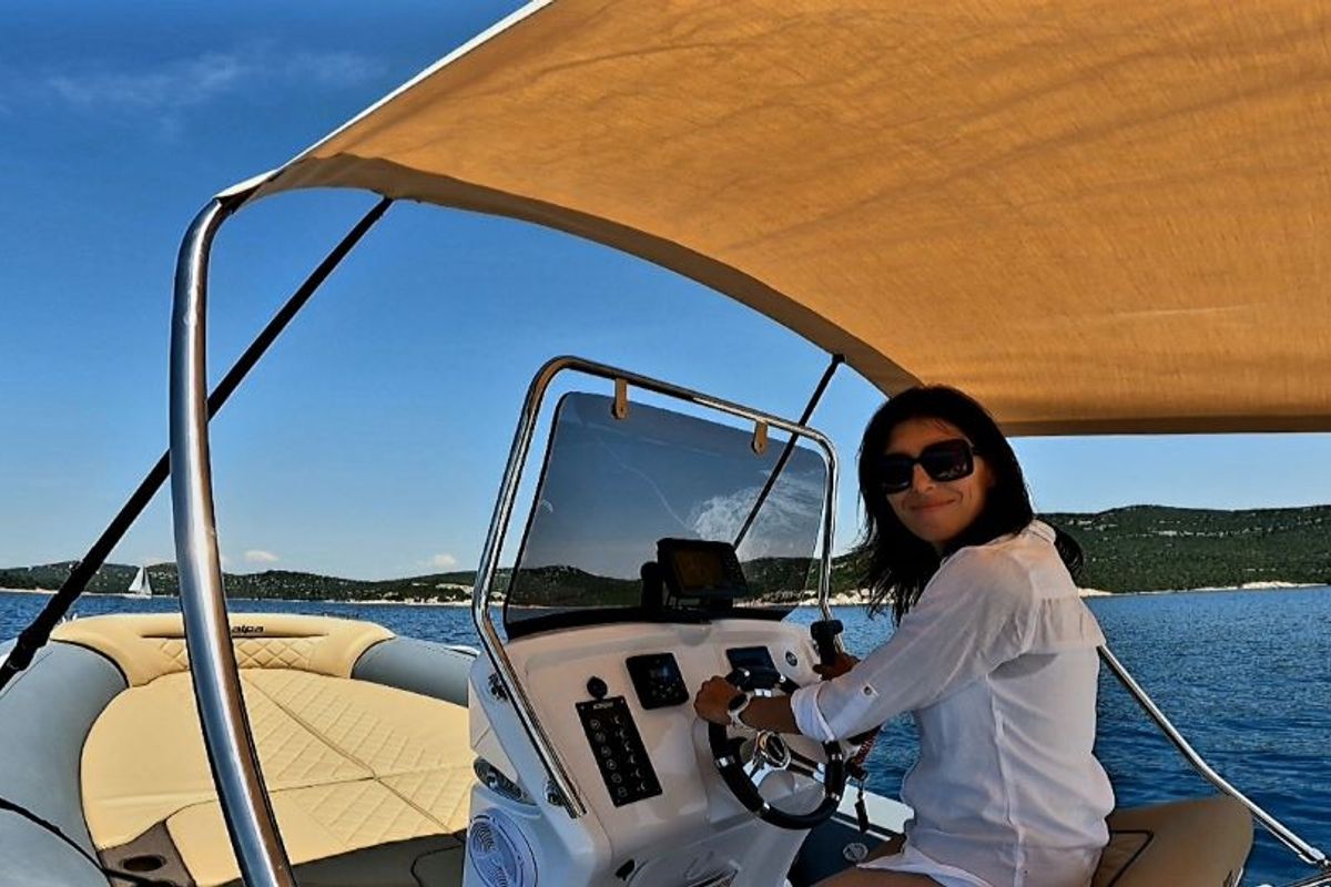 Cockpit of Liberty, a Salpa Soleil 18 rib at Jezera, Croatia